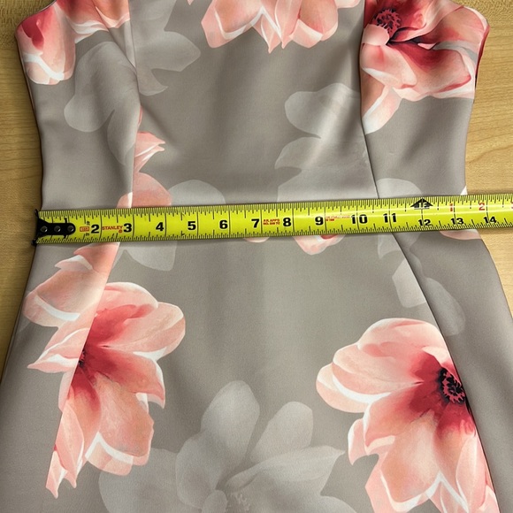 NWOT Calvin Klein Sleeveless Khaki and Pink Floral Sheath Dress Size 4 - Picture 10 of 12